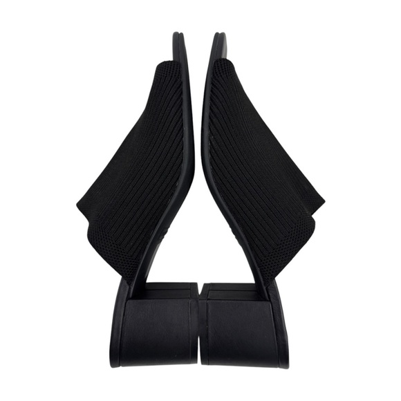 Everlane The Glove Mule in ReKnit Womens Size 7 Knit Fabric Black Block Heel - Picture 9 of 16